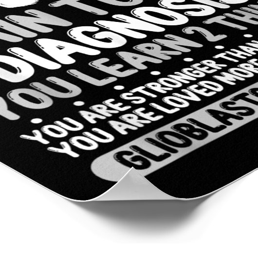 Hersentumor bewustzijn grijs lint glioblastoom dia poster (Hoek)