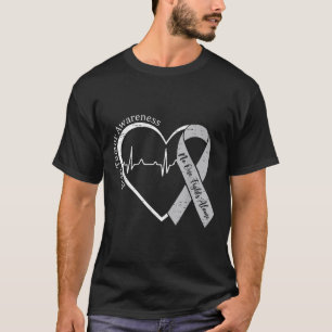 Hersentumor Bewustzijn Hart Grijze Ribbon Mannen V T-shirt