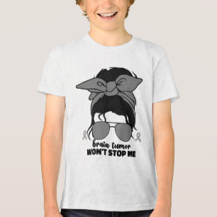 Hersentumor Warrior Vrouwen Grijs Hersenkanker Awa Tri-Blend Shirt