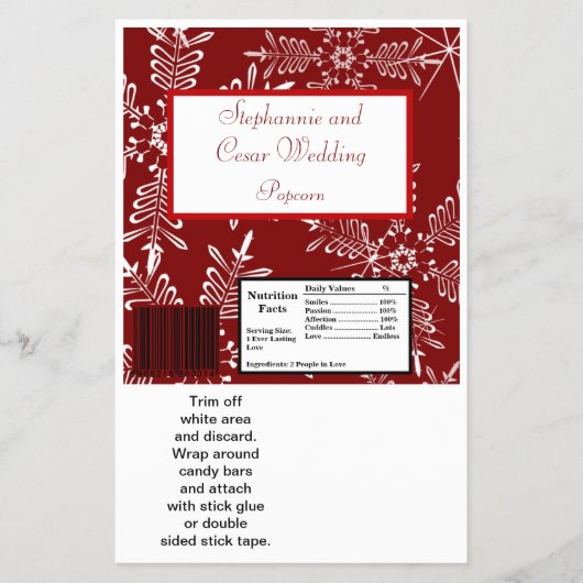 Hershey's Grote Bar Wrapper Kerstmis Rode Sneeuwvl Flyer (Voorkant)