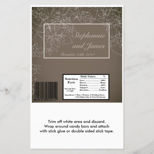 Hershey's Large Bar Wrapper Autumn Floral Herfst Flyer (Voorkant)