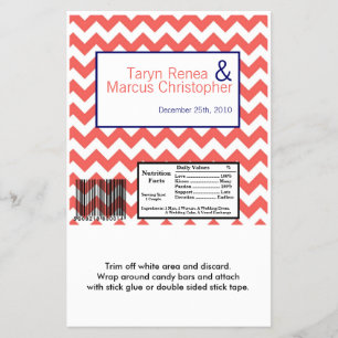 Hershey's Large Bar Wrapper Coral Navy Blue Chevro Flyer