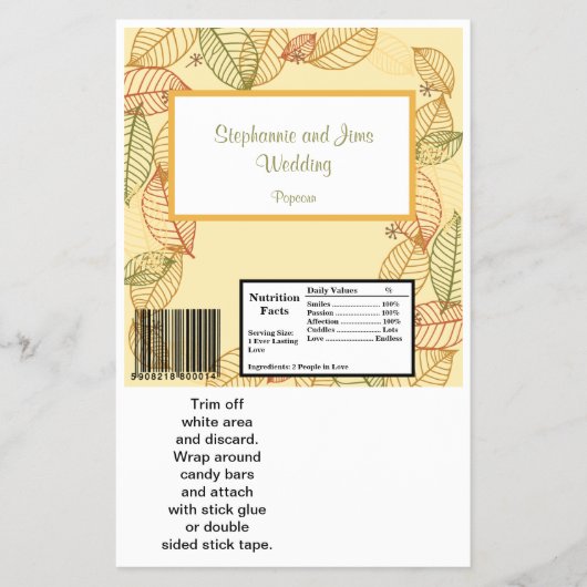 Hershey's Large Bar Wrapper Fall Leaves Flyer (Voorkant)