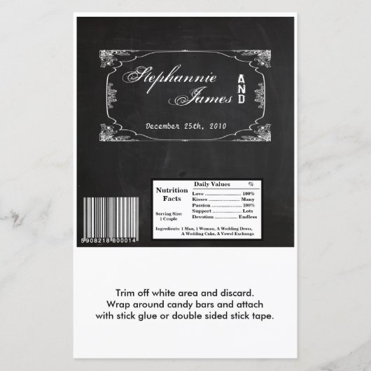 Hershey's Large Bar Wrapper Modern Chalkboard Vint (Voorkant)