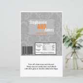 Hershey's Large Bar Wrapper Modern Grey Damask Lac (Staand voorkant)