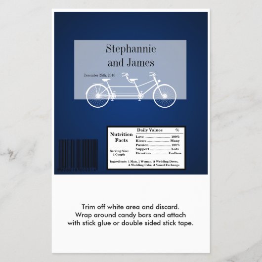 Hershey's Large Bar Wrapper Navy Blue Double Bike Flyer (Voorkant)