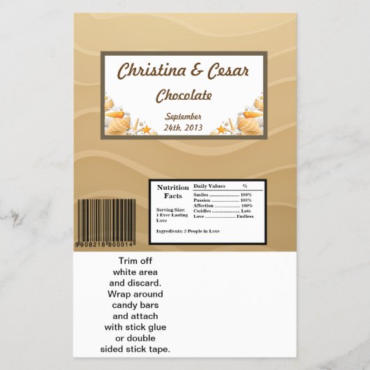 Hershey's Large Bar Wrapper Ocean Beach Shore Zeee Flyer (Voorkant)