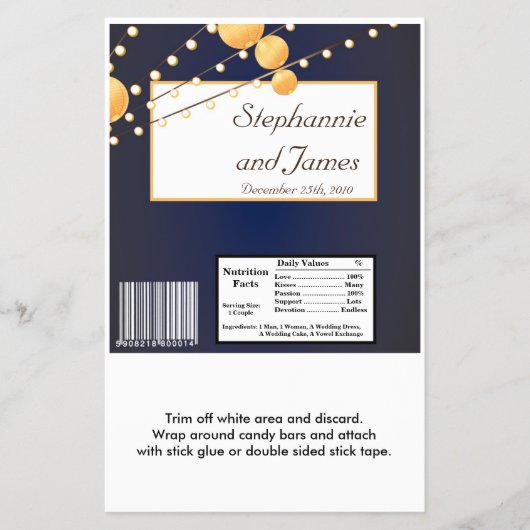 Hershey's Large Bar Wrapper Paper Lantern op Blue Flyer (Voorkant)