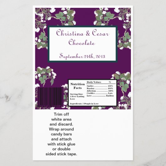 Hershey's Large Bar Wrapper Peacock/Flower Branch Flyer (Voorkant)