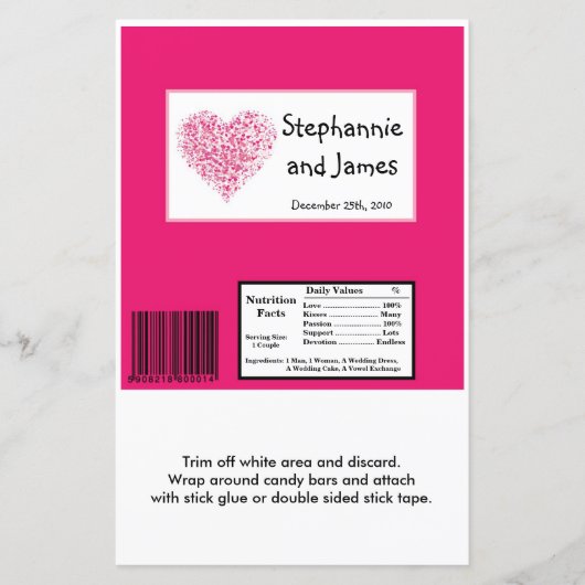 Hershey's Large Bar Wrapper Pink Floral Petals (Voorkant)