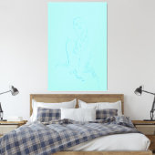 Hershing Waterverf Line Art Dansend Vrouw Canvas Afdruk (Insitu (Slaapkamer))