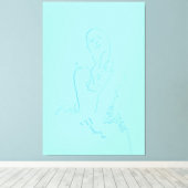 Hershing Waterverf Line Art Dansend Vrouw Canvas Afdruk (Insitu (Houten vloer))