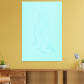 Hershing Waterverf Line Art Dansend Vrouw Canvas Afdruk (Insitu (Woonkamer))