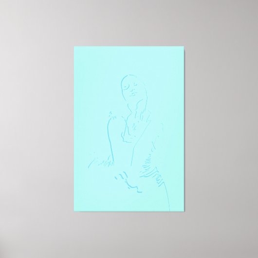 Hershing Waterverf Line Art Dansend Vrouw Canvas Afdruk (Voorkant)