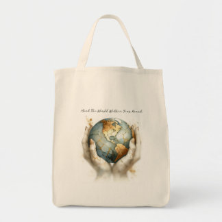 Herstel de wereld tote bag