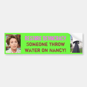 Herstel Democratie Throw H20 op Ninny! Bumpersticker