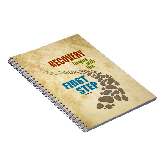 Herstel, eerste stap (12 stap, drugsvrij) notitieboek (Rechterzijde)