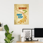 Herstel, eerste stap (12 stap, herstel) poster (Thuiskantoor)