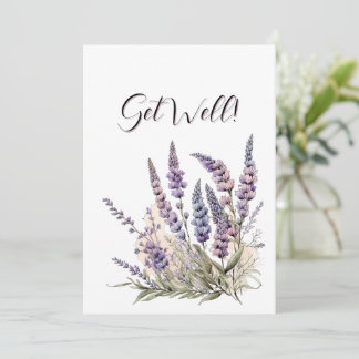 Herstel Lavendel Bloemen Watercolor Kunst Kaart