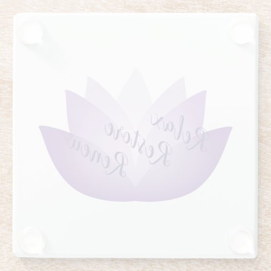 Herstel Lovender Lotus Flower loveren Glazen Onderzetter (Achterkant)