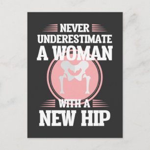 Herstel na heupvervangingsoperatie vrouw moeder he briefkaart