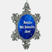 Herstel nu de Netto Neutraliteit! Tin Sneeuwvlok Ornament (Links)