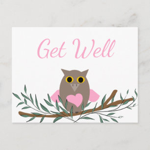 Herstel Roze Uil Briefkaart