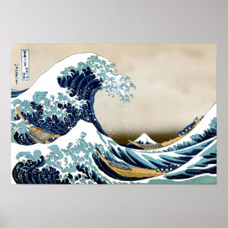 Herstel van de Grote Golf van Kanagawa door Hokusa Poster