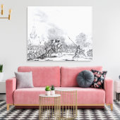 Herstel van de slag om Worcester Canvas Afdruk (Insitu (Woonkamer))