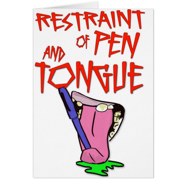 'Herstel van pen en tong' Funny Sobriety Card (Voorkant)