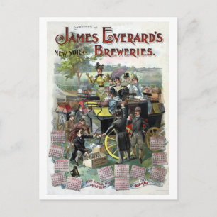 Herstelbare New York Brewery kalender Briefkaart