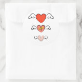 Hersteld hart ronde sticker (Tas)