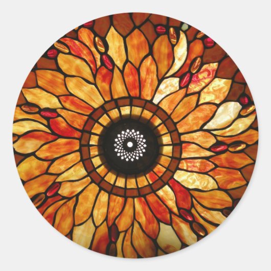 Herstelde Tiffany Lamp 1 Ronde Sticker (Voorkant)