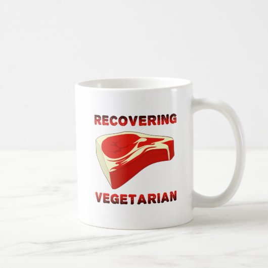 Herstelde Vegetariër Grappige Mok (Rechts)