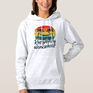 Herstellende Workaholic Retro Zonsondergang Vakant Hoodie