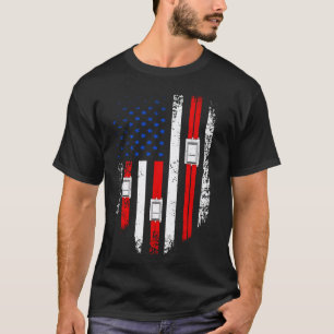 Hersteller van Liften USA Vlag Monteur Technicus T-shirt