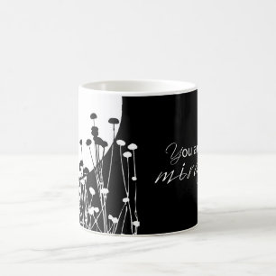 Herstelwonder, zwart en wit koffiemok