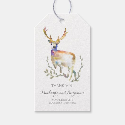 hert antlers rustige bruiloft cadeaulabel (Voorkant)