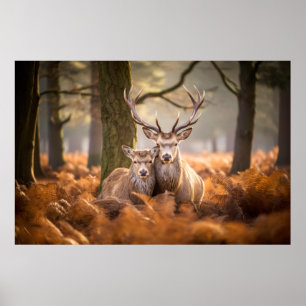 hert dier wilde schoonheid vrijheid wildernis poster