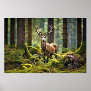 hert dierlijke Natuur majestueus wild Poster