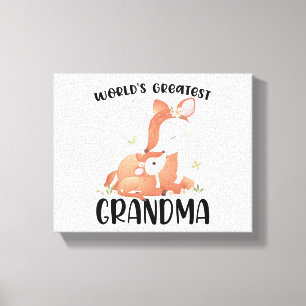 Hert Doe en Jong 's Werelds Beste Oma Canvas Afdruk