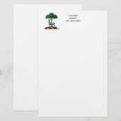Hert door Boom Heraldisch Wapenschild Embleem Briefpapier (Voorkant / Achterkant)