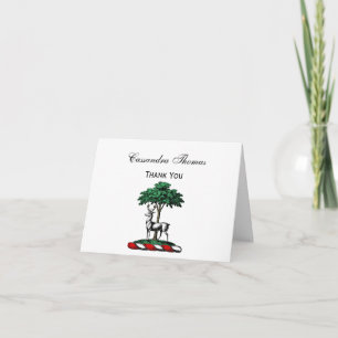 Hert door Boom Heraldisch Wapenschild Embleem Feestdagen Kaart