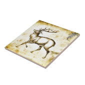  hert fineart F076 Tegeltje (Zijkant)