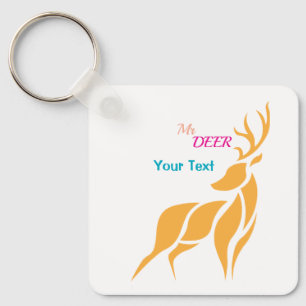 Hert Graphic – Rustieke stijl van het bos Sleutelhanger