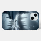 Hert in een winterrivier 's nachts Case-Mate iPhone case (Achterkant (horizontaal))