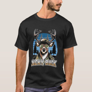 Hert Lucky Buck Camouflage Jagen Camo Jager Bok T-shirt