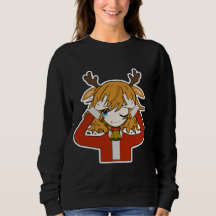 hert meisje met kerstman kleren
