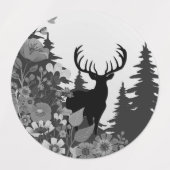 Hert met groot gewei uit het bos  labels (Design 2)