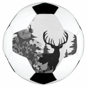 Hert met grote gewei uit het bos voetbal